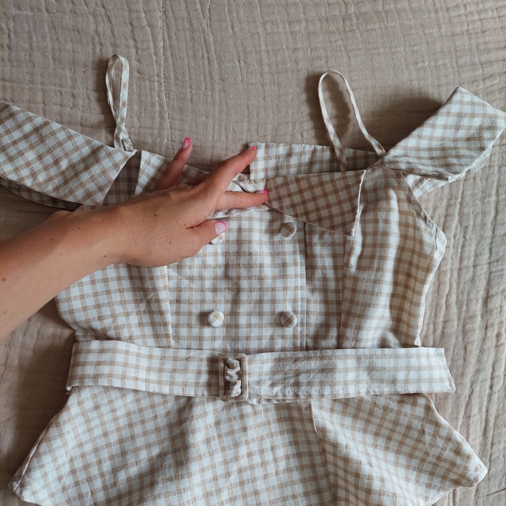 Corset style gingham top
